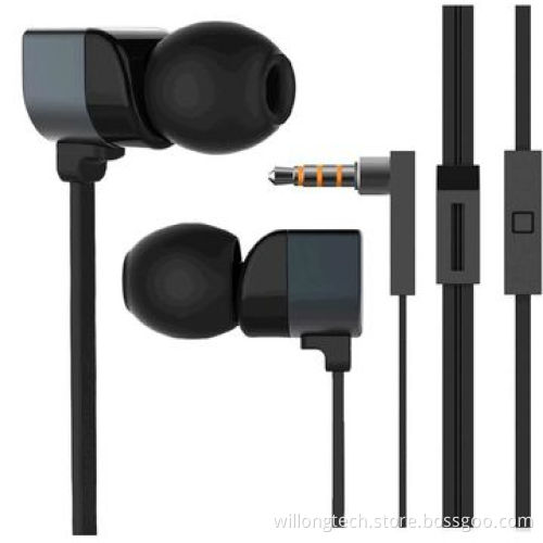 Colorful metallic cool earphone, noise-cancelling with mic for mobile phone